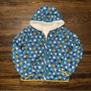 Hanna Andersson Star Print Sherpa 7 Days Hooded Minky Lined Jacket 140 or 10